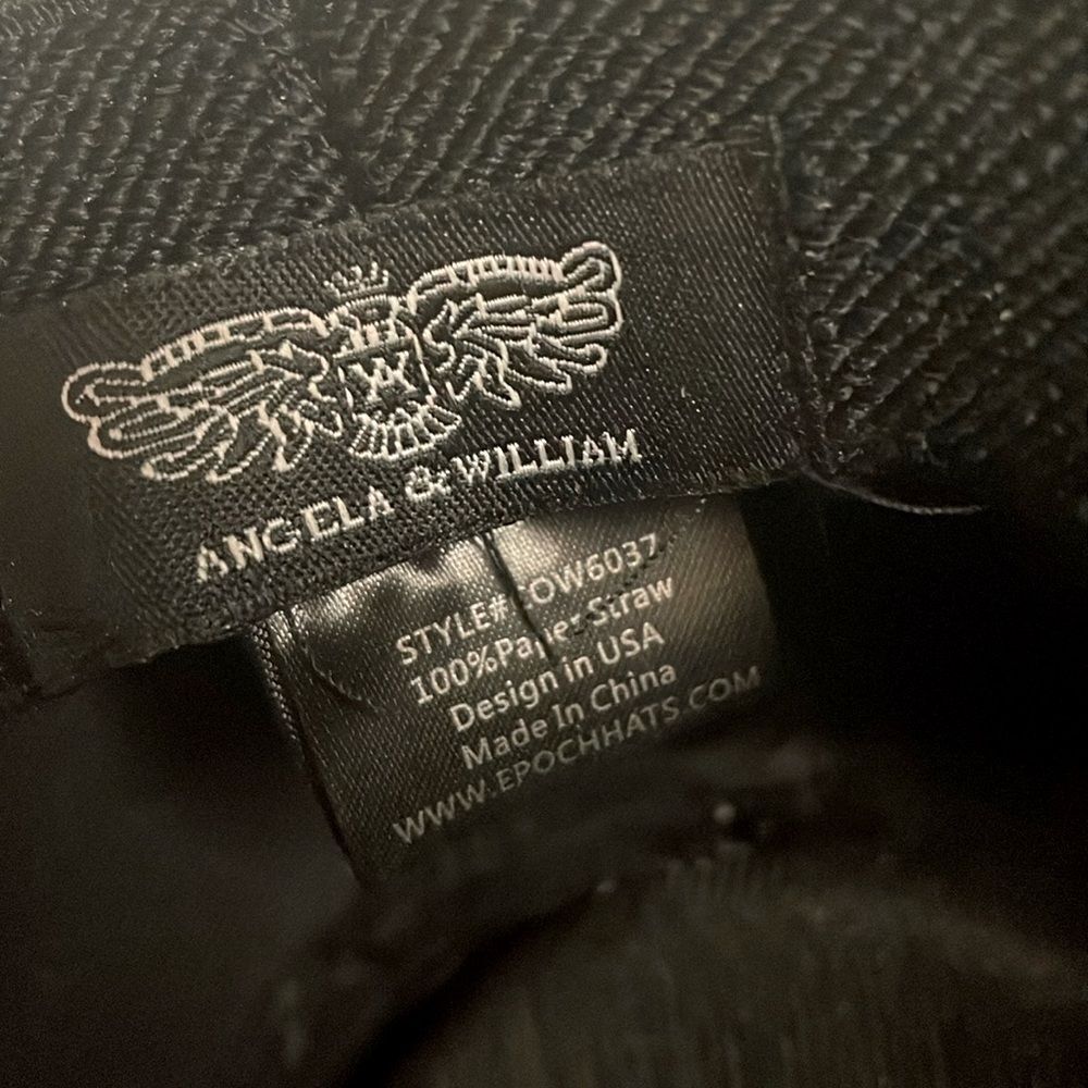 Angela &William Women's Western Straw Hat w/Badge and Floral Trim Blue - Picture 6 of 7